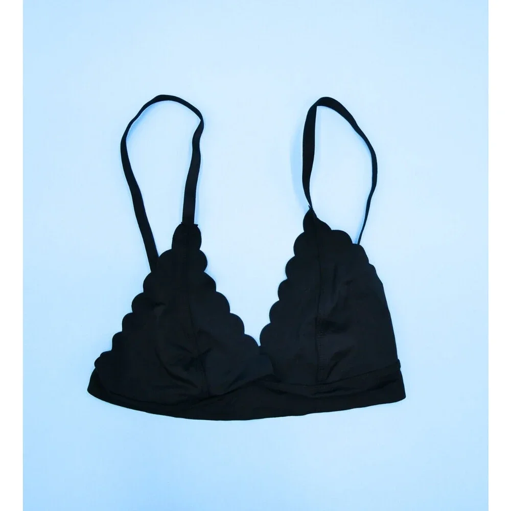 Wander By Hottotties Black Small Triangle Bra Bralette Spaghetti‎ Strap New